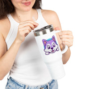 Cute Animal Insulated Travel Mug - 40oz with Straws and Handle