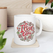 Floral Love Ceramic Mug - Perfect Gift for Coffee Lovers
