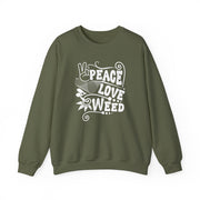 Peace Love Weed Unisex Crewneck Sweatshirt