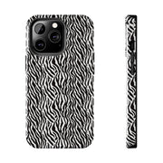 Zebra Print Tough Phone Case - Durable Protection for Style and Function