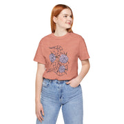 Serpent and Flower Graphic Unisex Tee - Nature-Inspired Design