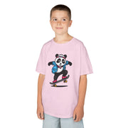 Skateboarding Panda Kids Tee - Fun Cotton T-Shirt for Active Kids