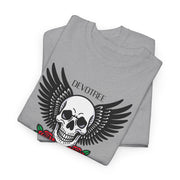 Devil's Wing Skull Unisex Heavy Cotton Tee - Edgy Graphic T-Shirt for Alternative Fashion