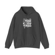 Peace Love Weed Unisex Hoodie - Cozy Cannabis Sweatshirt for Relaxed Vibes