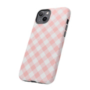 Pink Gingham Tough iPhone Case - Stylish & Durable Protection
