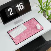 Elegant Pink Floral Desk Mat for Home Office