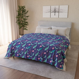 Cozy mermaid Pattern Soft Blanket – Perfect for Home Décor & Gifts