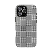 Chic Houndstooth Tough Phone Case - Stylish and Durable Protection