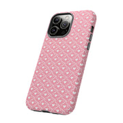 Pink Heart Pattern Tough iPhone Case - Durable Protection for Sweethearts