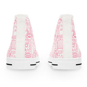 Pink Graphic High Top Sneakers for Women - Fun & Stylish Footwear