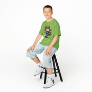 Skateboarding Cat Kids Heavy Cotton™ Tee - Fun & Playful T-Shirt for Young Skaters