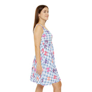 Floral Bow Print Women's Skater Dress - Perfect for Spring & Summer Celebrations