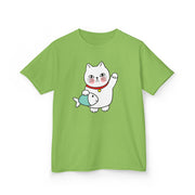 Cute Cat Graphic Kids Heavy Cotton Tee - Perfect for Animal Lovers