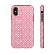 Pink Heart Pattern Tough iPhone Case - Durable Protection for Sweethearts