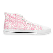 Pink Graphic High Top Sneakers for Women - Fun & Stylish Footwear