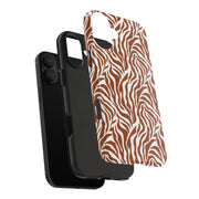 Stylish Zebra Print Tough Phone Case - Durable Protection & Trendy Design