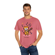 Cute Cat Music T-Shirt - Unisex Garment-Dyed Tee for Animal Lovers