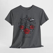 Devotree Unisex Heavy Cotton Tee - Vintage Eagle & Roses Graphic Shirt