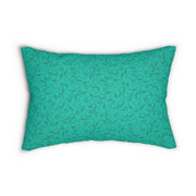 Whimsical Turquoise Patterned Lumbar Pillow - Perfect for Home Decor and Gift Giving