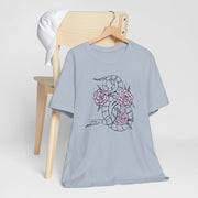 Botanical Snake Unisex Jersey Tee - Stylish Short Sleeve T-Shirt with Floral Design