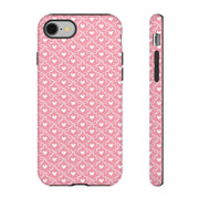Pink Heart Pattern Tough iPhone Case - Durable Protection for Sweethearts