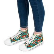 Comic Book Women's High Top Sneakers - Superhero Style Footwear