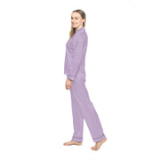 Elegant Women's Satin Pajamas Set - Lavender Pattern for Cozy Nights