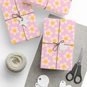 Floral Daisy Wrapping Paper - Pink & Yellow Gift Wrap for Birthdays, Celebrations, and Special Occasions