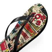 Retro Comic Flip Flops - Fun Summer Footwear for Beach Days & Casual Outings