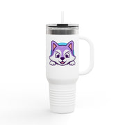 Cute Animal Insulated Travel Mug - 40oz with Straws and Handle