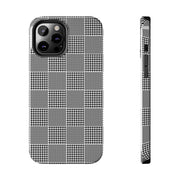 Chic Houndstooth Tough Phone Case - Stylish and Durable Protection
