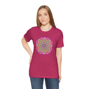 Luxe Mandala Unisex Jersey Tee - Vibrant Botanical Design