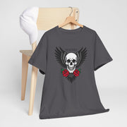 Devil's Wing Skull Unisex Heavy Cotton Tee - Edgy Graphic T-Shirt for Alternative Fashion