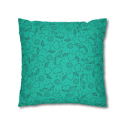 Heart & Leaf Pattern Square Pillowcase – Cozy Home Decor for Lovebirds