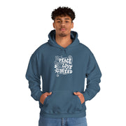 Peace Love Weed Unisex Hoodie - Cozy Cannabis Sweatshirt for Relaxed Vibes