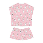 Cute Cat Print Women's Short Pajama Set - Cozy Sleepwear for Cat Lovers