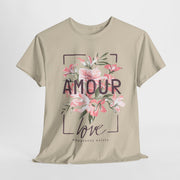 Floral Amour Tee, Romantic T-Shirt, Gift for Her, Cute Casual Wear, Love Shirt, Valentine's Day Gift, Everyday Comfort