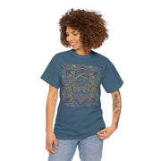 Trippy Nature Unisex Heavy Cotton Tee - Colorful Psychedelic Design