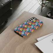 Colorful Cat Pattern Samsung Phone Case - Tough Cases for Cat Lovers
