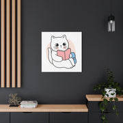 Cute Cat Reading Canvas Art - Perfect for Cat Lovers