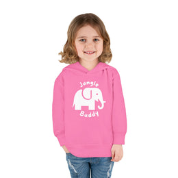 Jungle Buddy Toddler Fleece Hoodie - Cute Pink Elephant Design for Little Ones