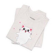 Cute Cat Devotion Unisex Short Sleeve Tee - Fun & Playful T-Shirt for Cat Lovers
