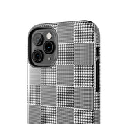 Chic Houndstooth Tough Phone Case - Stylish and Durable Protection