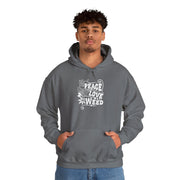 Peace Love Weed Unisex Hoodie - Cozy Cannabis Sweatshirt for Relaxed Vibes