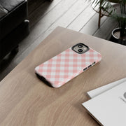 Pink Gingham Tough iPhone Case - Stylish & Durable Protection