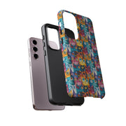 Colorful Cat Pattern Samsung Phone Case - Tough Cases for Cat Lovers