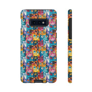 Colorful Cat Pattern Samsung Phone Case - Tough Cases for Cat Lovers