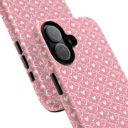Pink Heart Pattern Tough iPhone Case - Durable Protection for Sweethearts