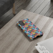 Colorful Cat Pattern Samsung Phone Case - Tough Cases for Cat Lovers