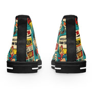 Comic Book Women's High Top Sneakers - Superhero Style Footwear